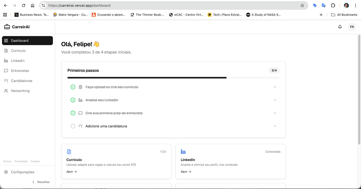 Dashboard do CarreirAI