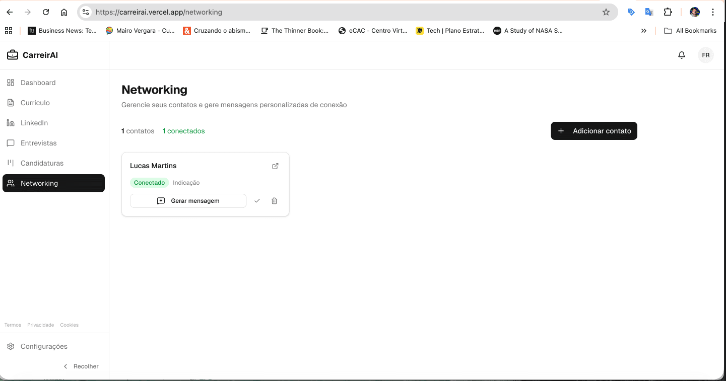 Plataforma CarreirAI — Networking
